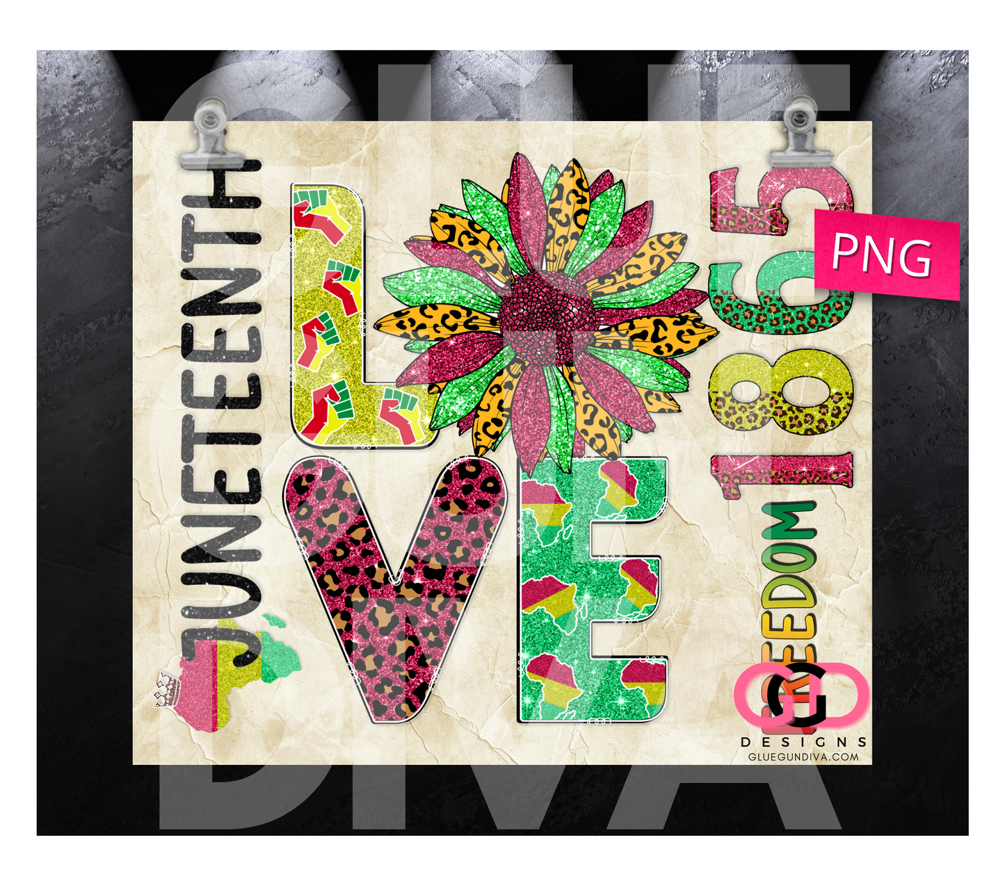 Juneteenth Freedom - Digital tumbler wrap for 20 oz skinny straight tumbler