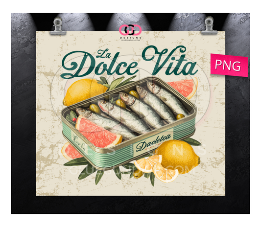 La Dolce Vita - Digital tumbler wrap for 20 oz skinny straight tumbler