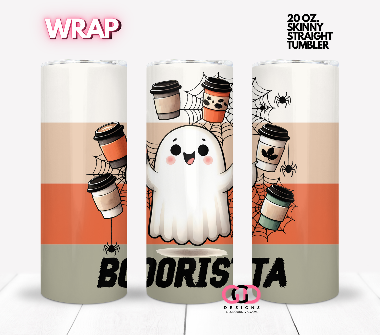 Boorista - Digital tumbler wrap for 20 oz skinny straight tumbler