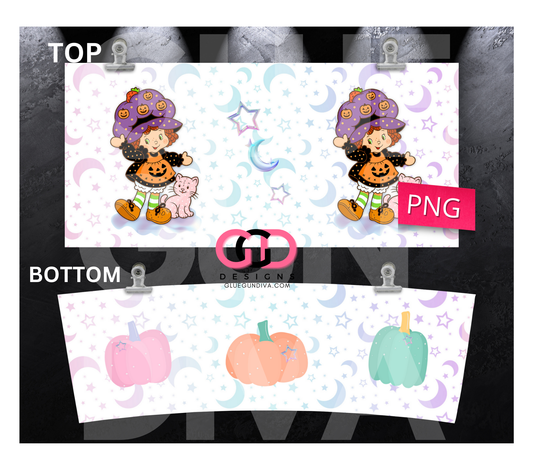 Cute Strawberry Shortcake Halloween - Digital tumbler wrap for 40 oz tumbler