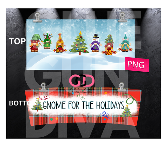 Gnome for the Holidays- Digital tumbler wrap for 40 oz tumbler