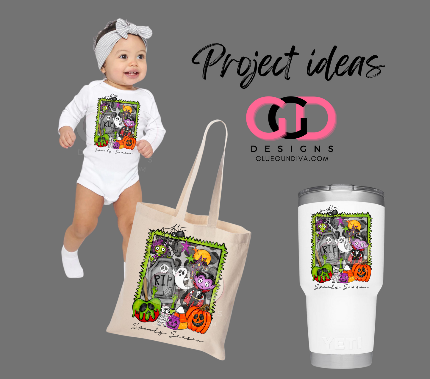 Spooky Season Colorful Characters- PNGs & SVGs
