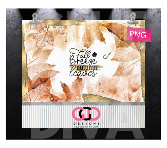 Fall Breeze- Digital tumbler wrap for 20 oz skinny straight tumbler