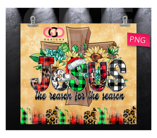 Jesus is the reason with animal print- Digital tumbler wrap for 20 oz skinny straight tumbler