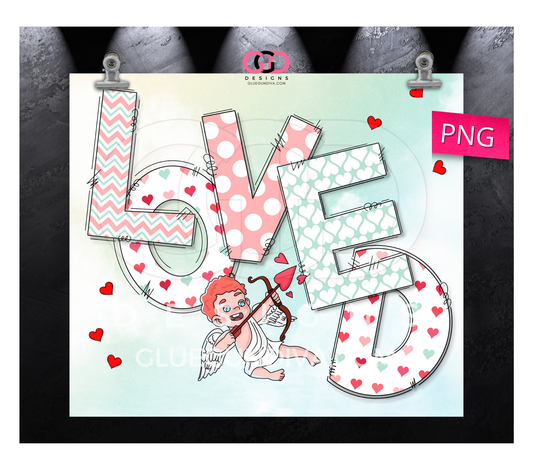 Loved Pastels- Digital tumbler wrap for 20 oz skinny straight tumbler