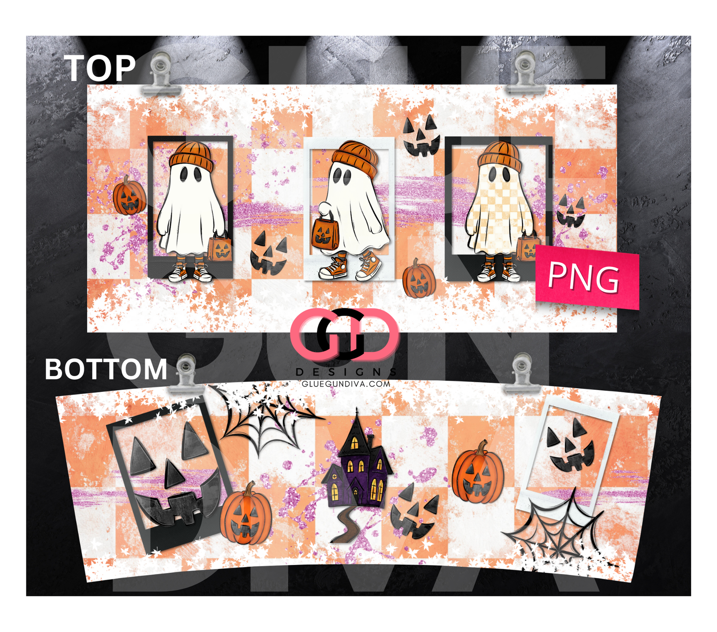 Polaroid Ghosts - Digital tumbler wrap for 40 oz tumbler