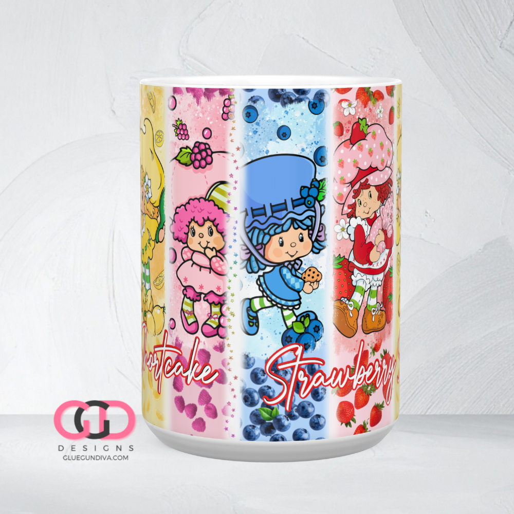 Strawberry Shortcake Fruits - Digital mug wrap for 11 and 15 oz