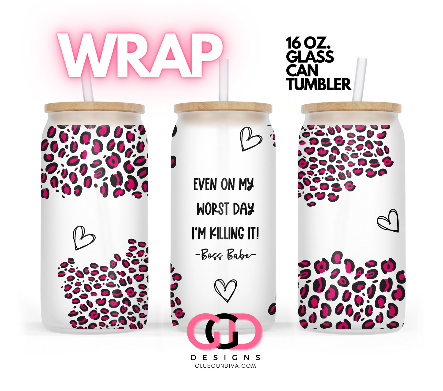 I am Killing It- Digital wrap for 16 oz glass can