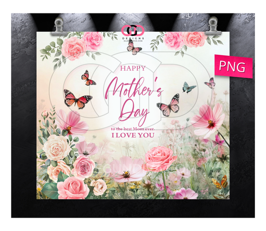 Mother's Day Garden - Digital tumbler wrap for 20 oz skinny straight tumbler