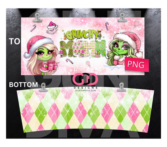 Grinchy Mama - Digital tumbler wrap for 40 oz tumbler