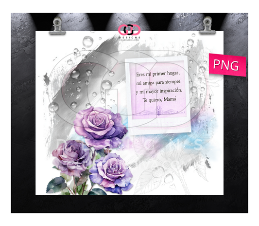 My First Home Spanish - Digital tumbler wrap for 20 oz skinny straight tumbler