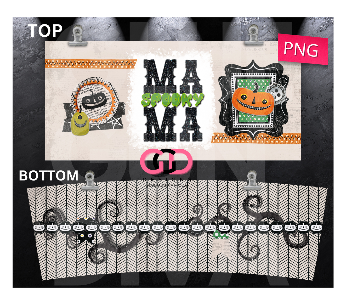 Spooky Mama - Digital tumbler wrap for 40 oz tumbler