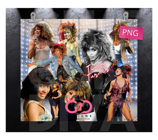 Tina Turner Stage Background- Digital tumbler wrap for 20 oz skinny straight tumbler