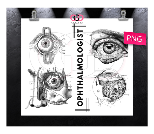 Ophthalmologist - Digital tumbler wrap for 20 oz skinny straight tumbler