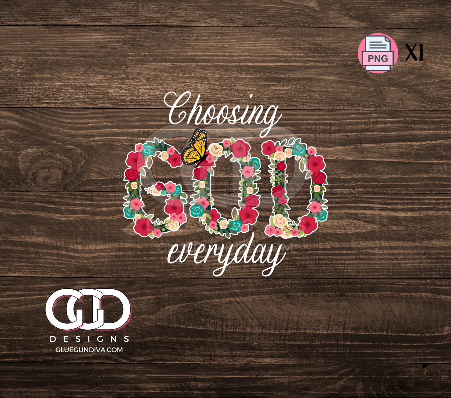 Choosing God everyday white font - PNGs & SVGs