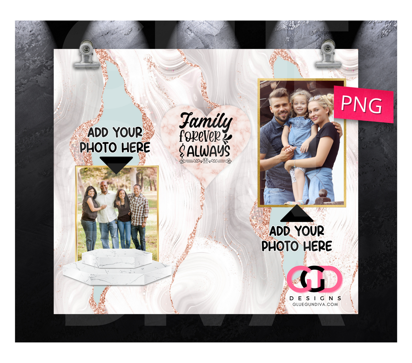 Family Forever and Always- Digital tumbler wraps for 20 oz skinny straight tumbler