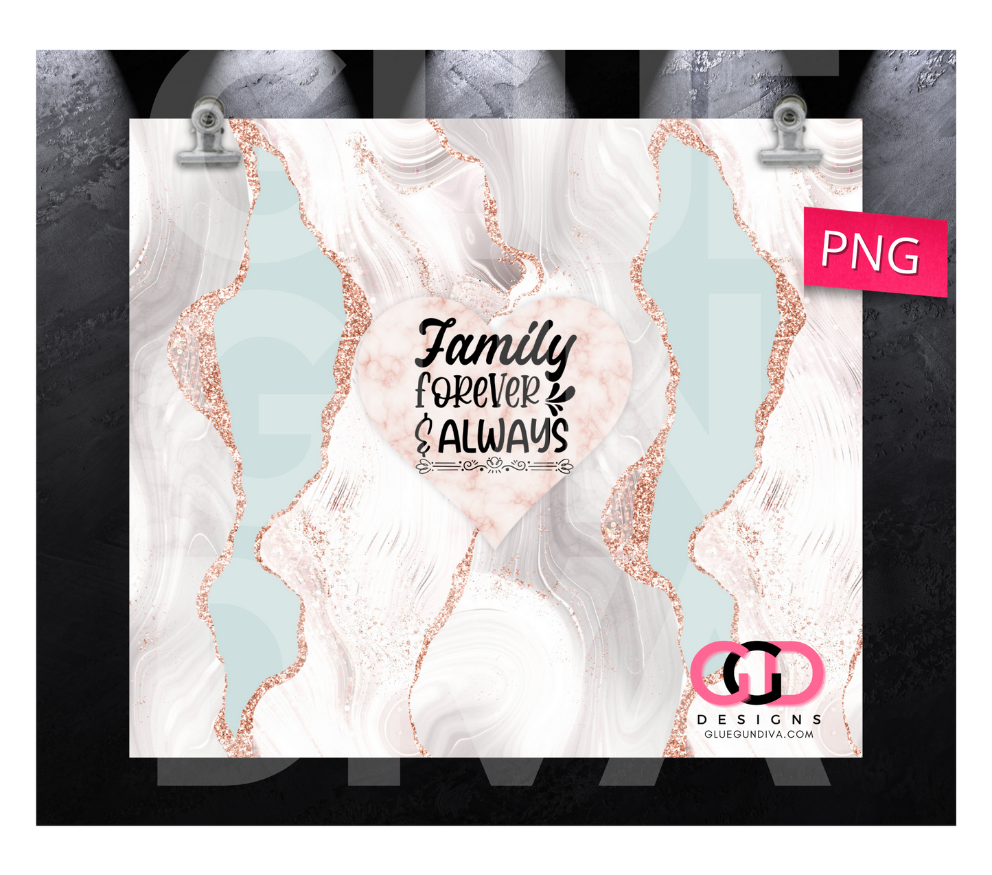 Family Forever and Always- Digital tumbler wraps for 20 oz skinny straight tumbler