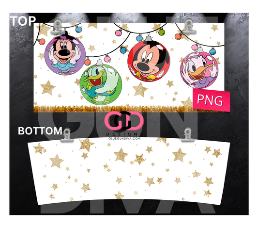 Ornaments and Friends - Digital tumbler wrap for 40 oz tumbler