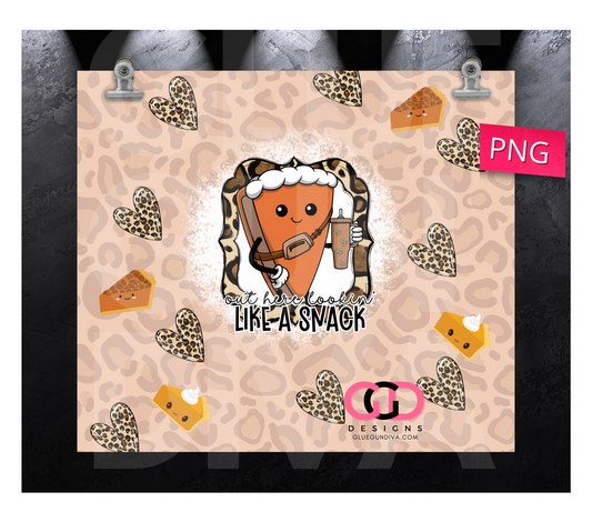 Looking like a snack pumpkin pie - Digital tumbler wrap for 20 oz skinny straight tumbler