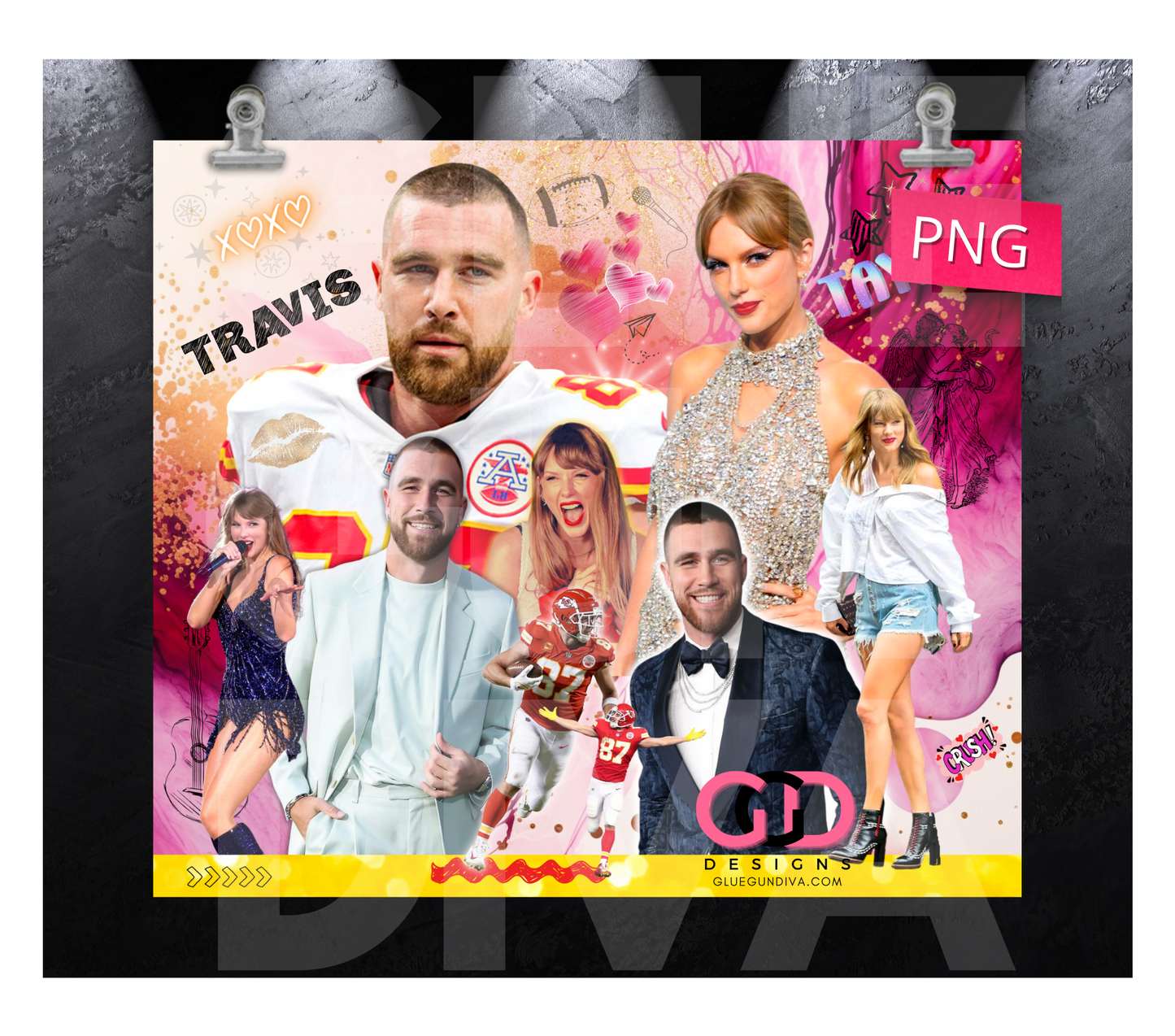 Travis and Taylor- Digital tumbler wrap for 20 oz skinny straight tumbler