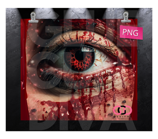 Eye See You in Red - Digital tumbler wrap for 20 oz skinny straight tumbler
