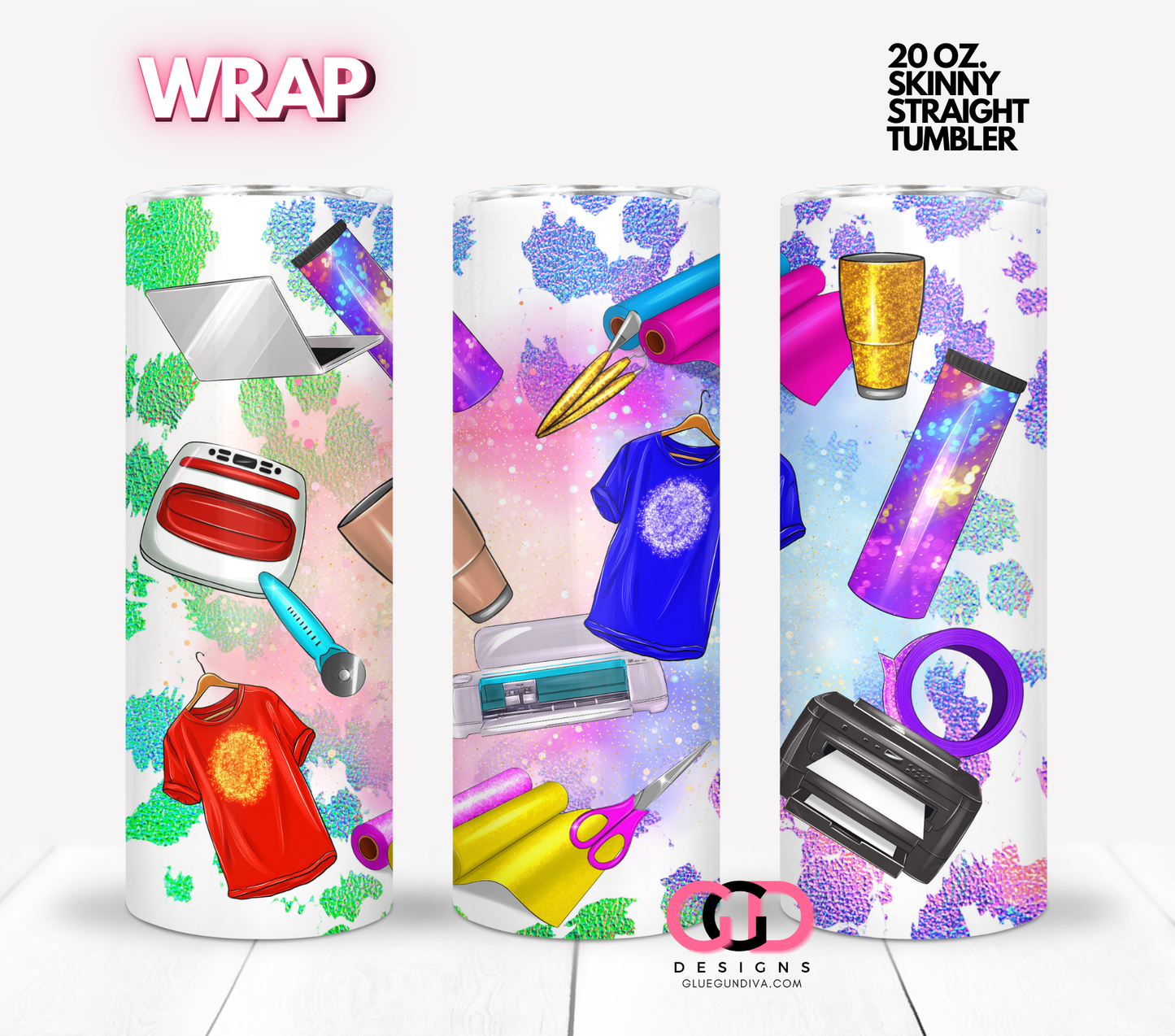 Tumbler Shirt Business- Digital tumbler wrap for 20 oz skinny straight tumbler