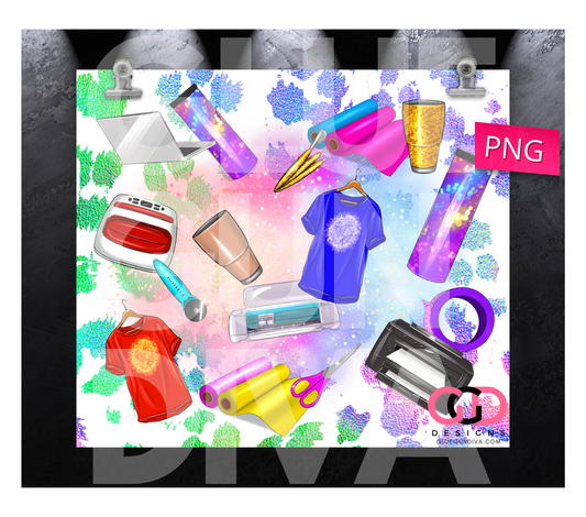 Tumbler Shirt Business- Digital tumbler wrap for 20 oz skinny straight tumbler