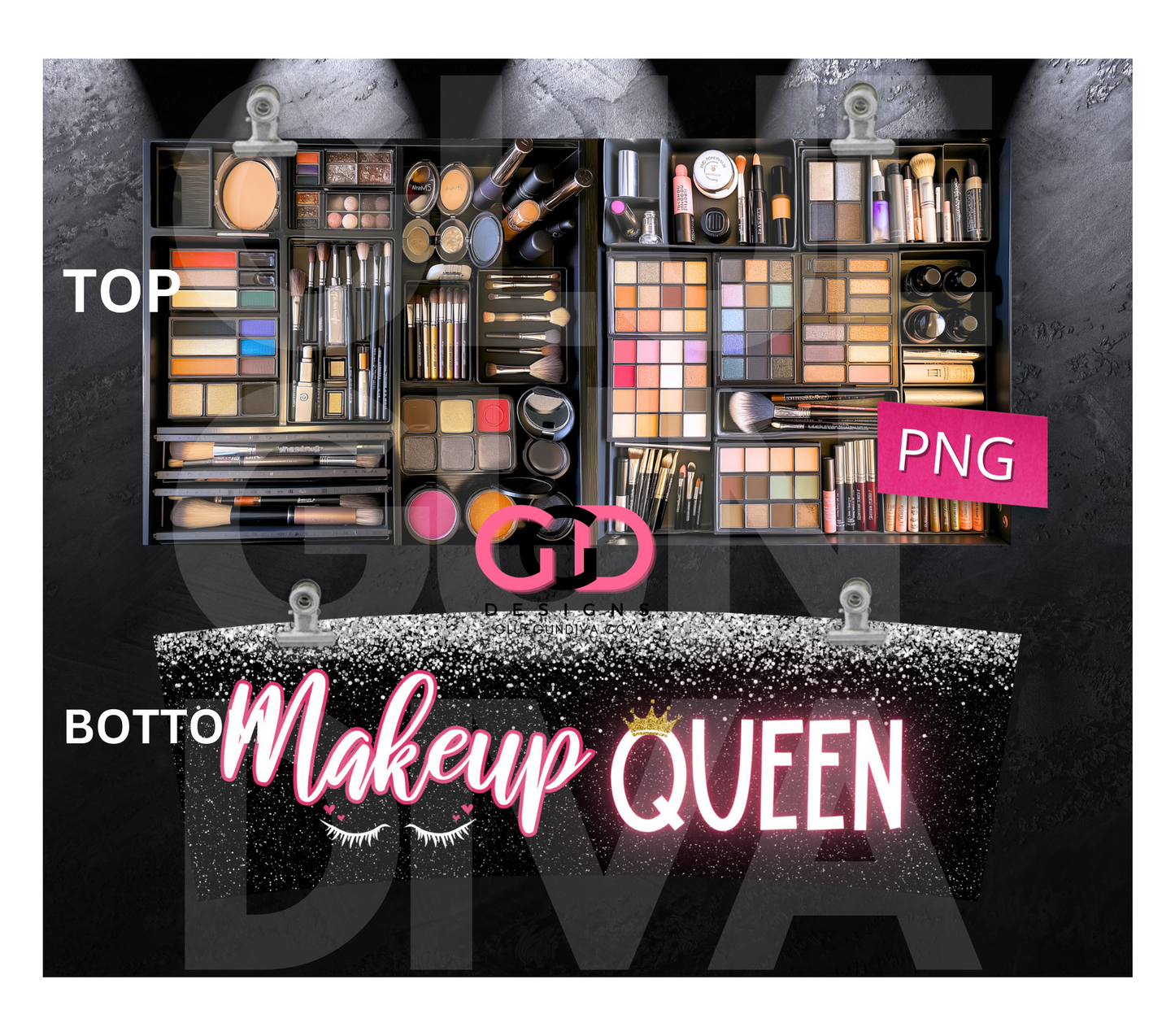 Makeup Queen - Digital tumbler wrap for 40 oz tumbler