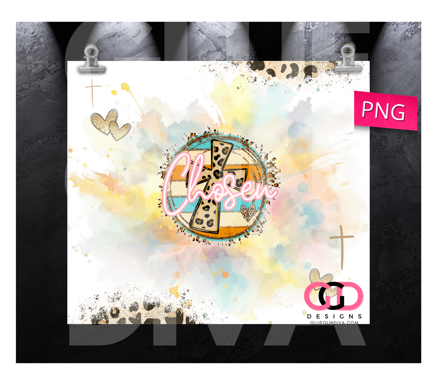 Chosen- Digital tumbler wrap for 20 oz skinny straight tumbler