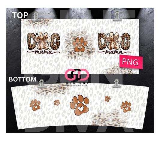 Dog Mama with Leopard - Digital tumbler wrap for 40 oz tumbler