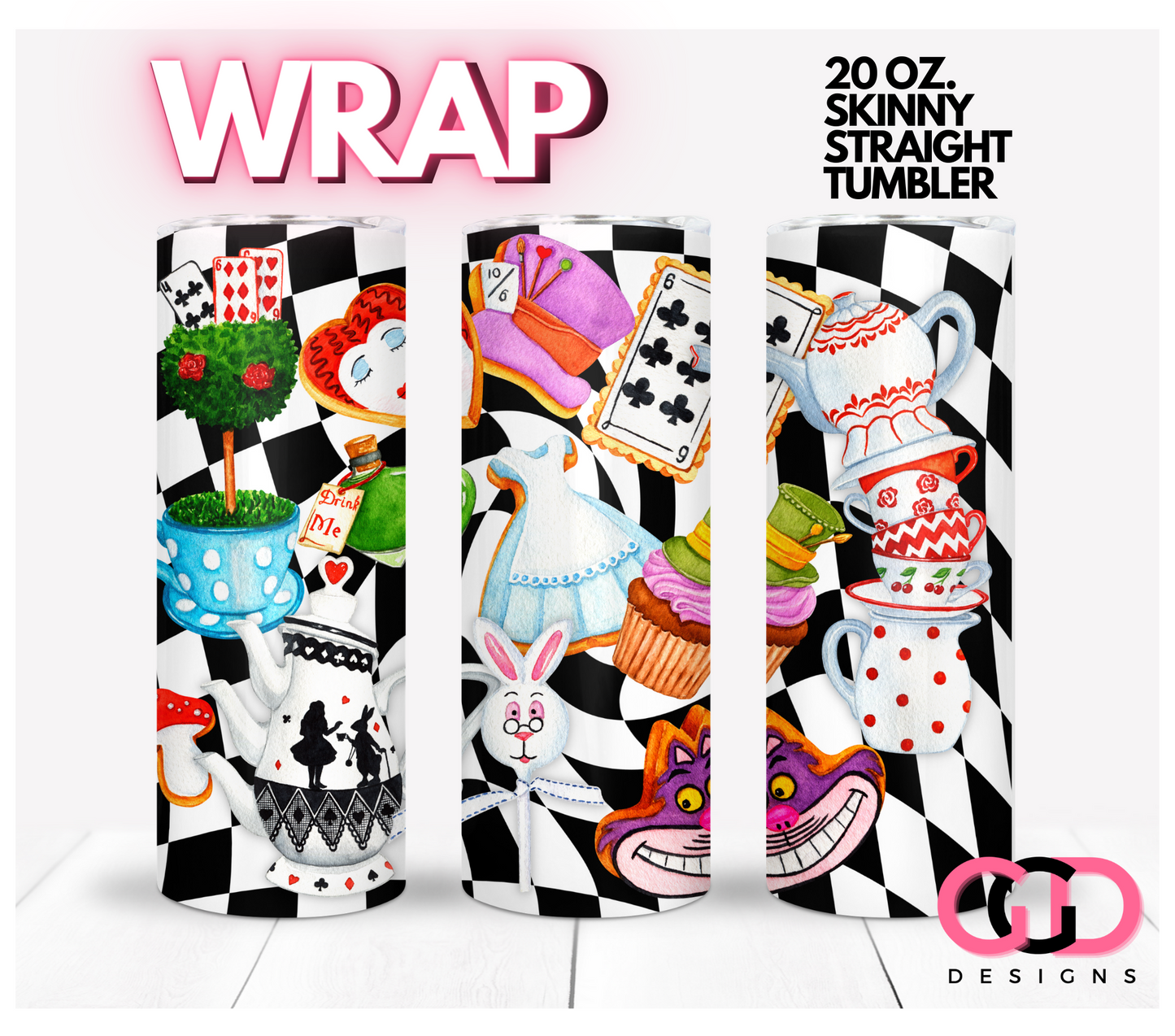 Wonder Cookies- Digital tumbler wrap for 20 oz skinny straight tumbler