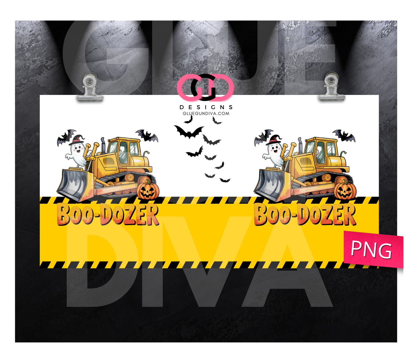 Boo-Dozer - Digital Flip Top Bottle Wrap for kid's bottles 12 oz