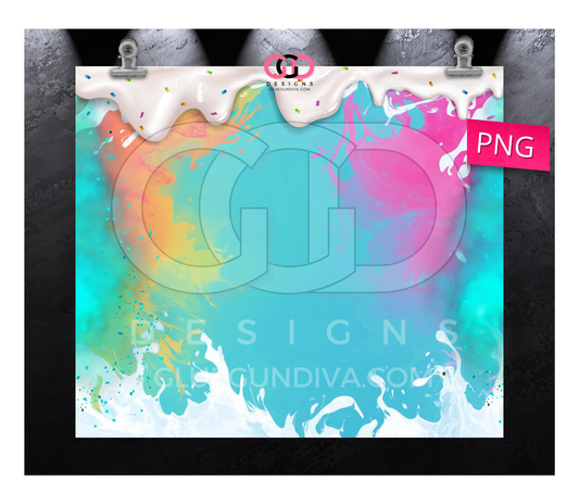 Cute Pastel Frosting - Digital tumbler wrap for 20 oz skinny straight tumbler