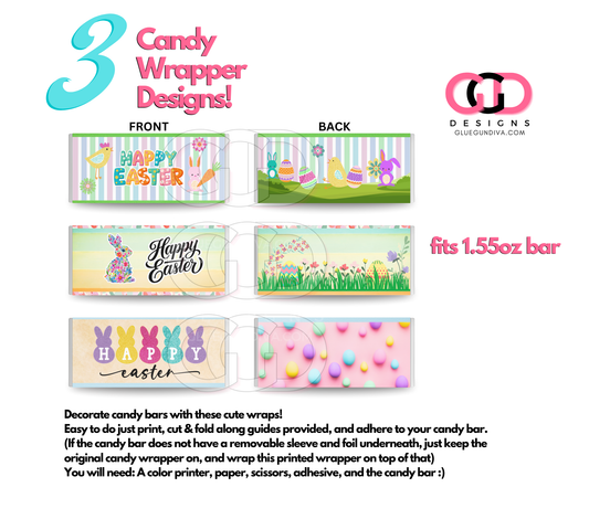 Happy Easter 2025 - Print & Cut Candy Wrappers