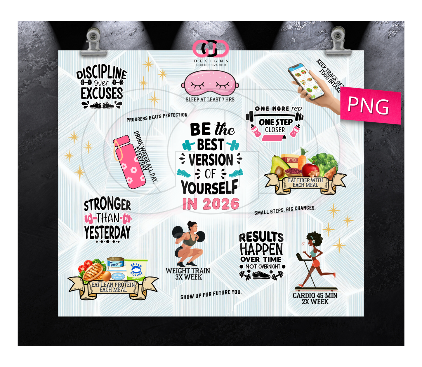 Best Version of Yourself 2026 - Digital tumbler wrap for 20 oz skinny straight tumbler