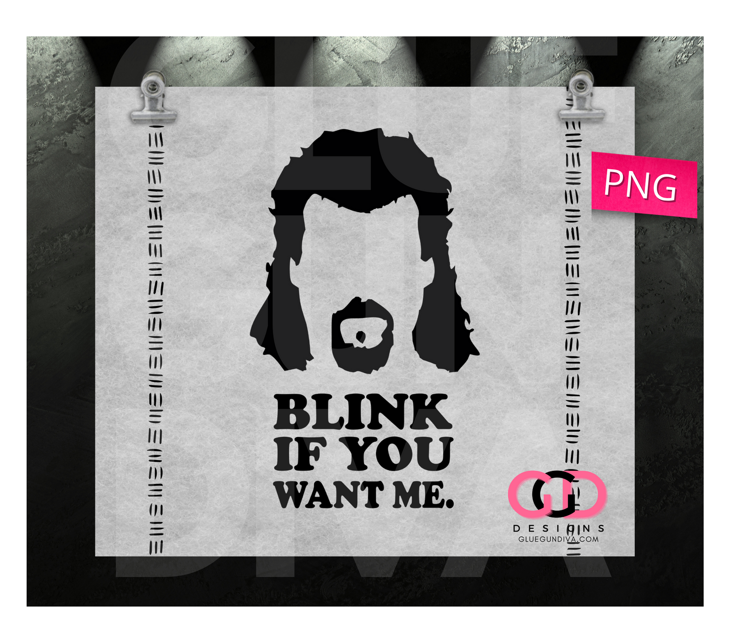 Blink if you want me - Digital tumbler wrap for 20 oz skinny straight tumbler