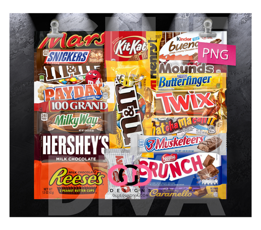 Chocolate Candy - Digital tumbler wrap for 20 oz skinny straight tumbler