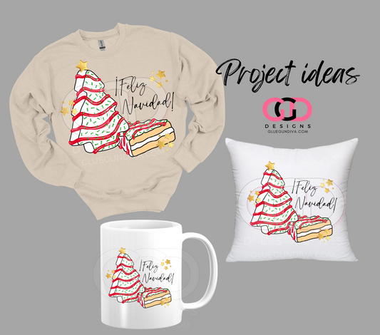 Feliz Navidad Tree Cakes - PNGs & SVGs