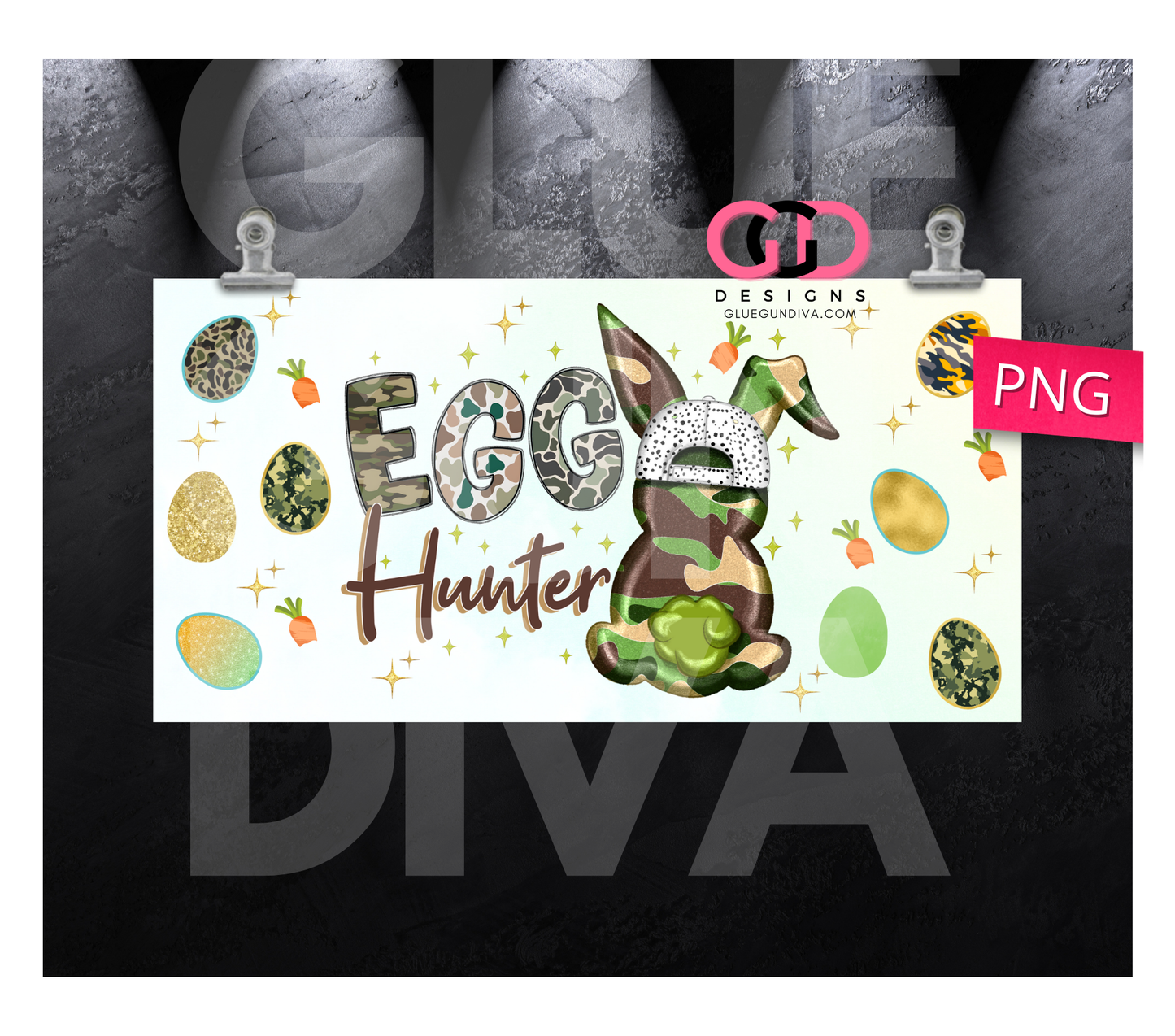 Egg Hunter - Digital Flip Top Bottle Wrap for kid's bottles 12 oz