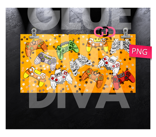 Halloween Controllers - Digital Flip Top Bottle Wrap for kid's bottles 12 oz