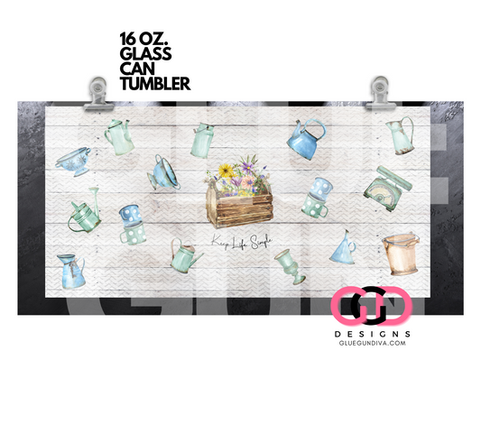 Keep Life Simple- Digital wrap for 16 oz glass can