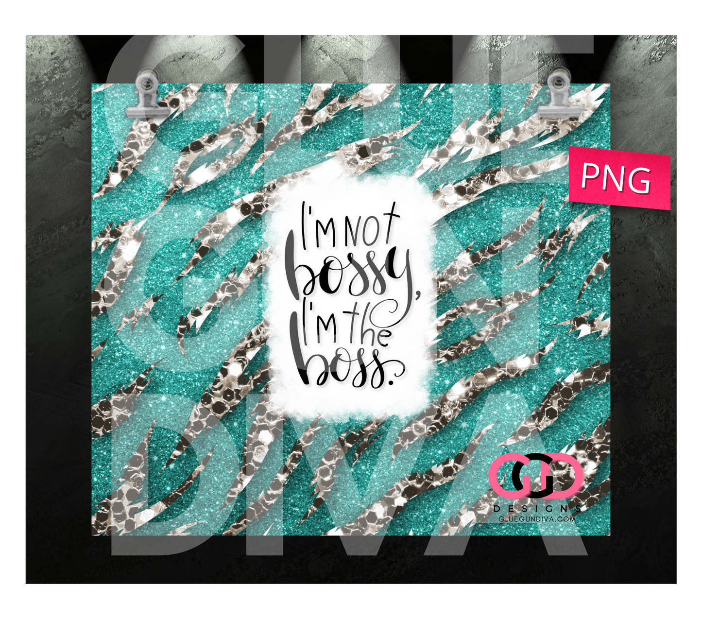 I'm not bossy - Digital tumbler wrap for 20 oz skinny straight tumbler