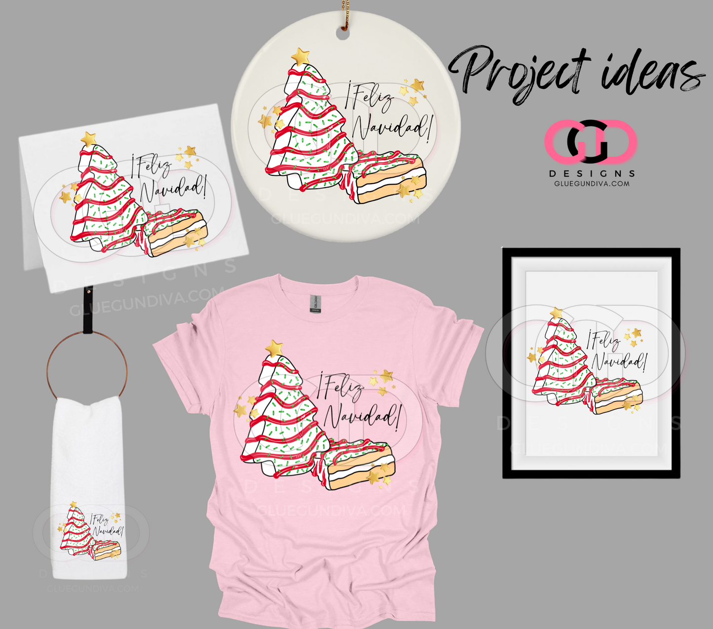 Feliz Navidad Tree Cakes - PNGs & SVGs