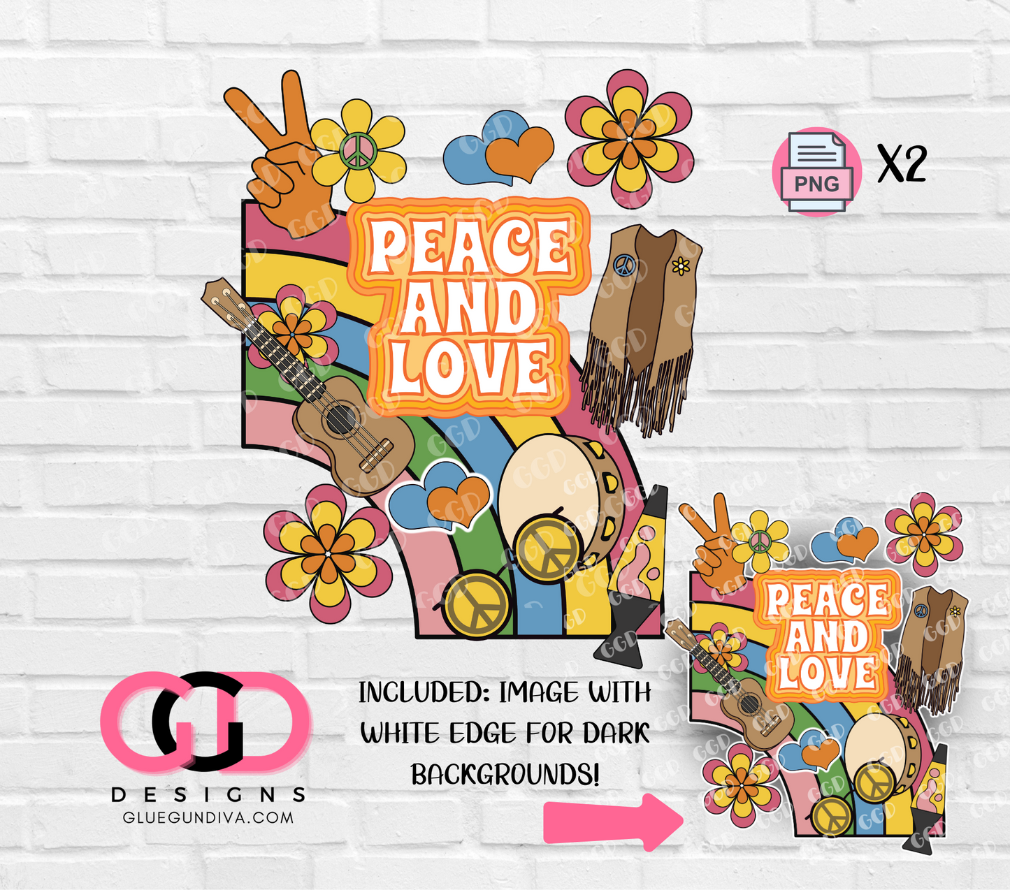 Peace and Love- PNGs & SVGs