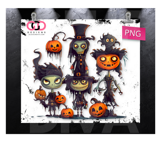Halloween Crew - Digital tumbler wrap for 20 oz skinny straight tumbler