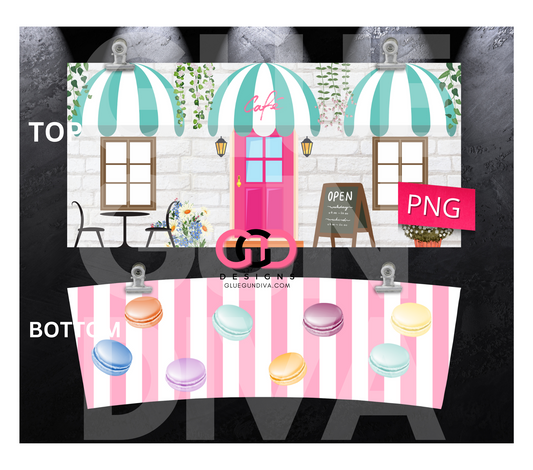Cute Cafe - Digital tumbler wrap for 40 oz tumbler