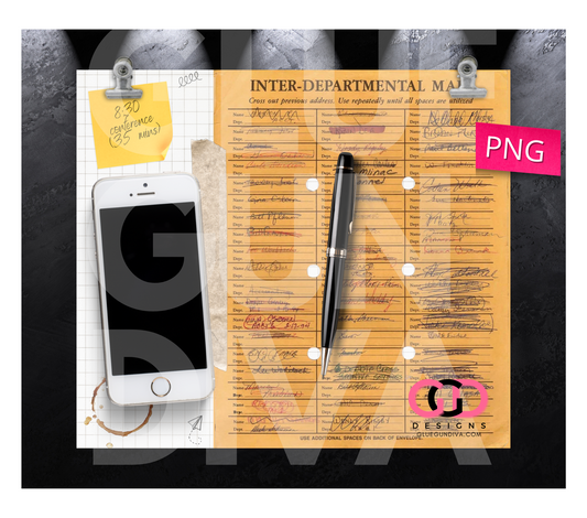 Past Office Life - Digital tumbler wrap for 20 oz skinny straight tumbler