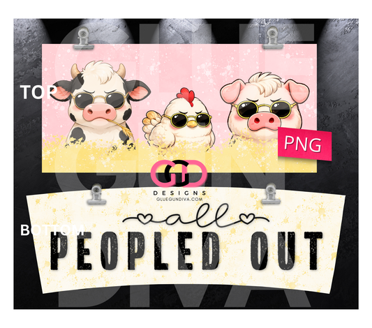 All Peopled Out - Digital tumbler wrap for 40 oz tumbler