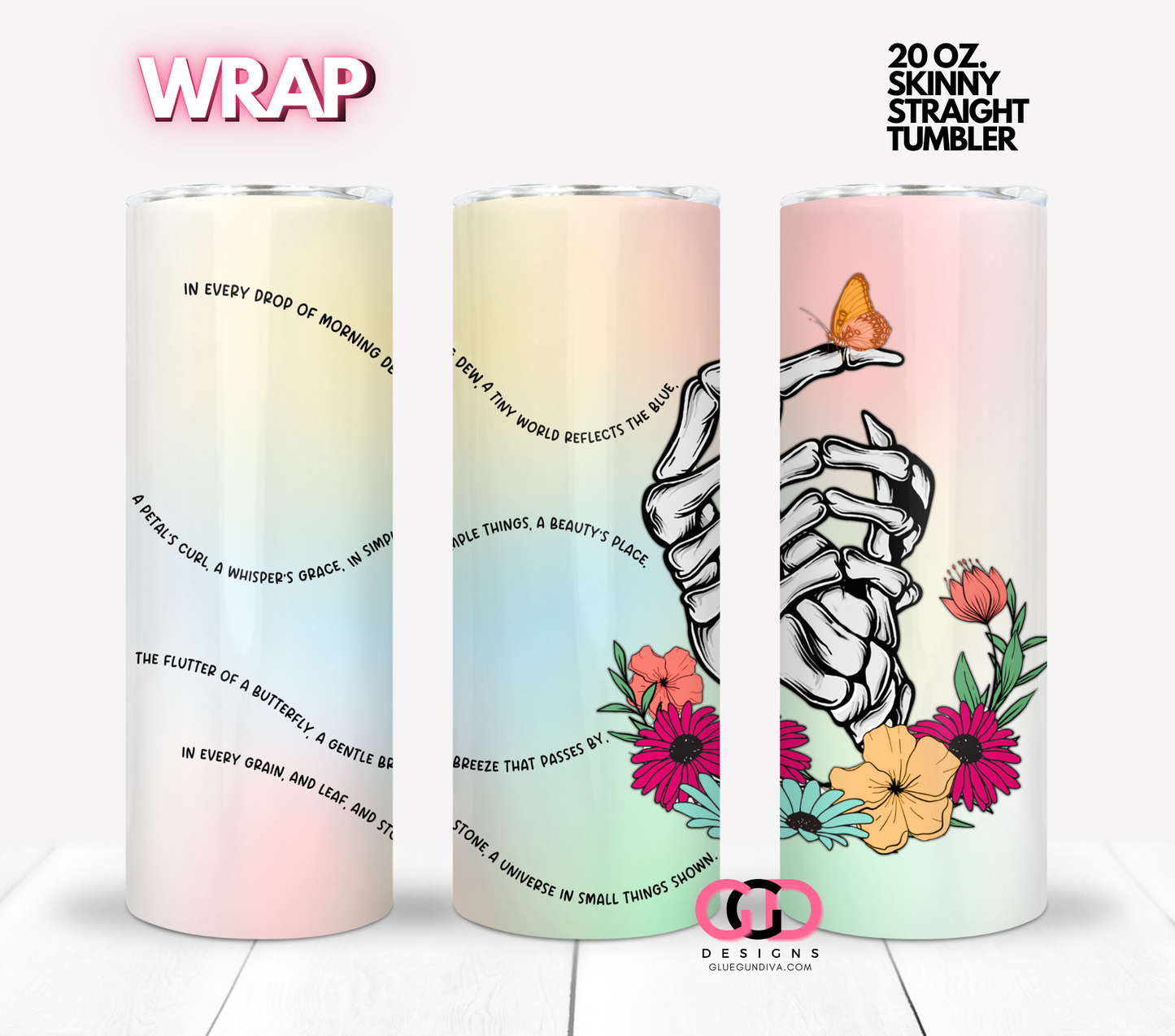 Universe in Small Things - Digital tumbler wrap for 20 oz skinny straight tumbler
