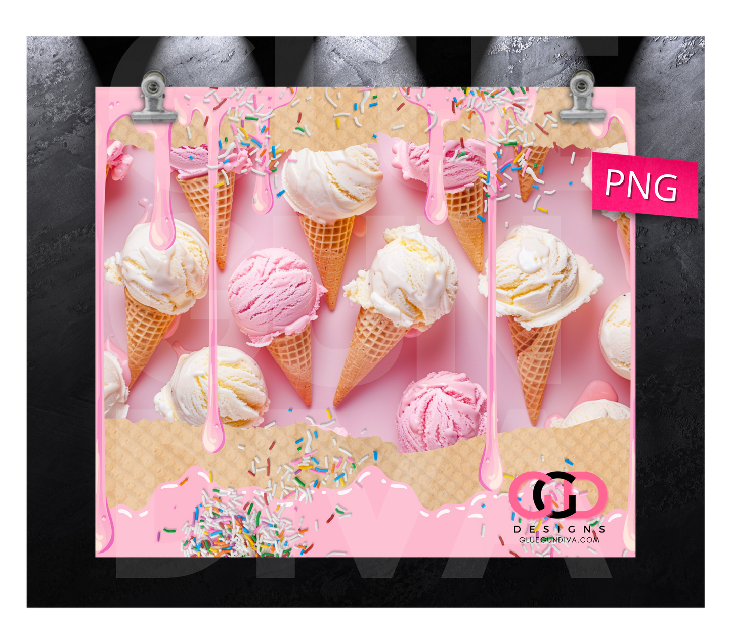 Sprinkles please - Digital tumbler wrap for 20 oz skinny straight tumbler